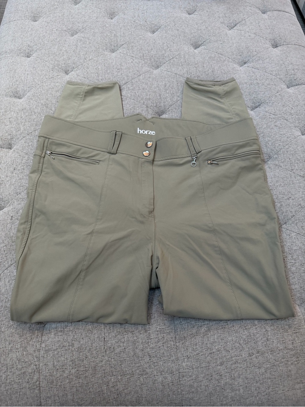 HORZE EQUESTRIAN TAN KNEE PATCH BREECHES SIZE 36